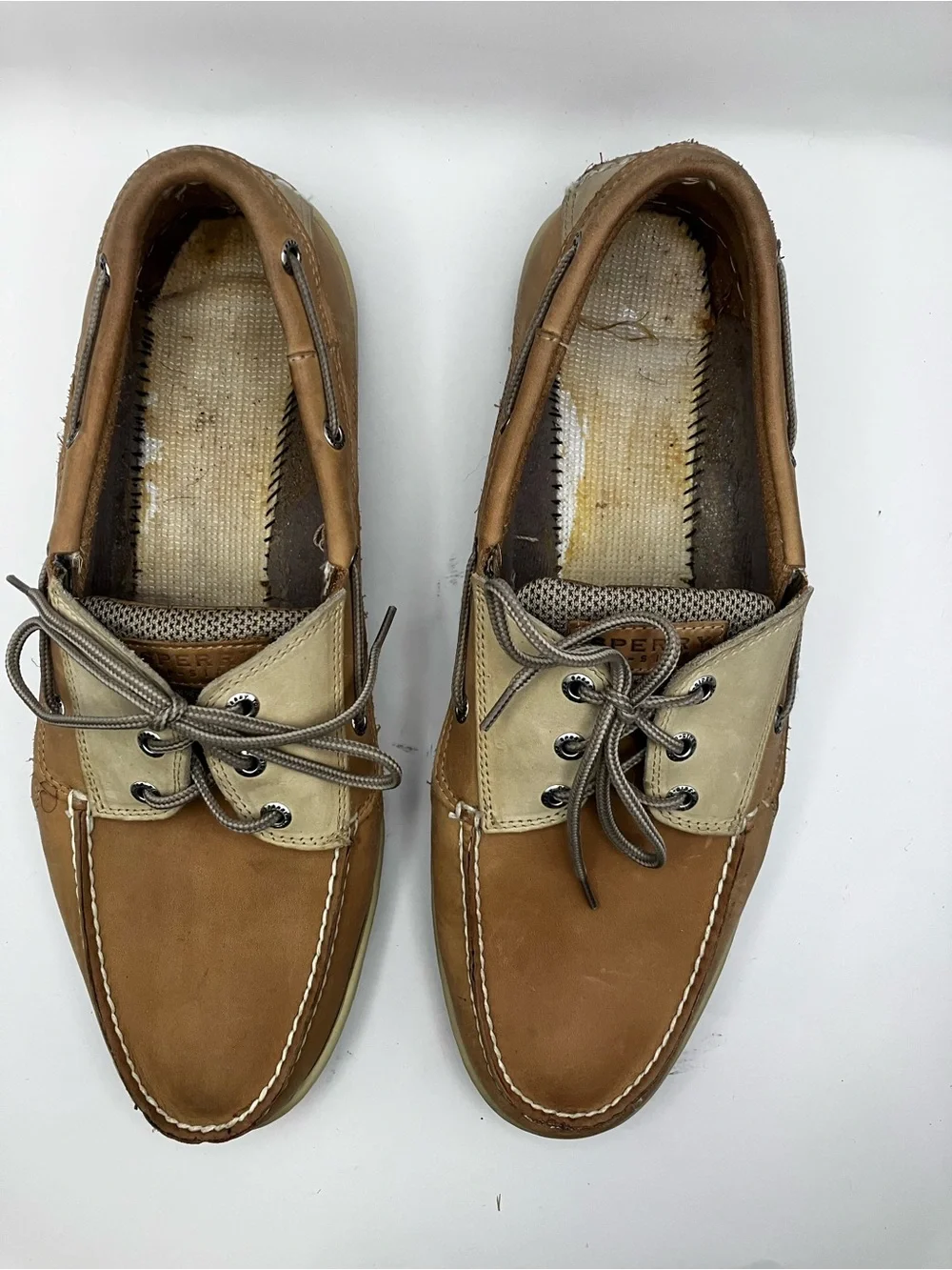Sperry Two-Tone Tan and Cream Men’s Boat Shoes